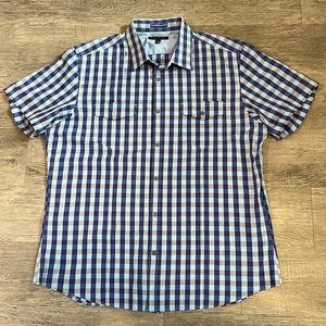 BANANA REPUBLIC Mens Short Sleeve Button Shirt, Size L